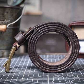 Men’s Genuine Leather Belt – Italian Cowhide with Brass Buckle 23